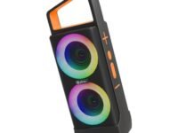 pTron Newly Launched Fusion Saga 20W Bluetooth Speaker with Punchy Stereo Sound, RGB Lights, Metal Grills, 8H Playtime, TWS Feature & Multi-Compatibility Modes-BT5.1/Aux/TF Card/USB (Black/Orange)
