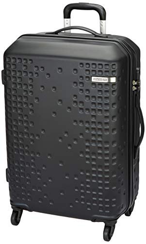 American Tourister Cruze 70 cms Medium Check-in Acrylonitrile Butadiene Styrene (ABS) Hard Sidded 4 Spinner Wheels Luggage/Suitcase/Trolley Bag (Black)