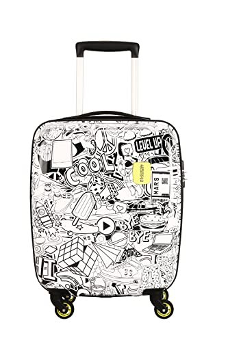 American Tourister Trolley Bag for Travel | Swag-ON 53 Cms Polycarbonate Hardsided Small Cabin Luggage Bag | Suitcase for Travel | Trolley Bag for Travelling, White