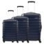 American Tourister Trolley Bags for Travel | Barcelona 55cm, 69cm, 79cm Polycarbonate Hardsided Set of 3 Luggage Bags | Suitcase for Travel | Luggage Bags | Trolley Bags for Travelling, Midnight Blue