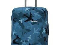 BIGWING Plane Print Polyester Fabric (28' Inch) Large Size Protective Hard Luggage Trolley Bag Cover (Fits Only On Fiber/Plastic Trolley Bag)