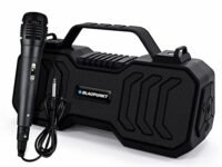 Blaupunkt Atomik BB20 Wireless Bluetooth Party Speaker 20W with Dual Passive Radiator I 1500mAh Battery I Deep Bass I Karaoke with Mic I USB I TWS I AUX I Outdoor Speaker with Carrying Strap(Black)