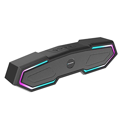 Blaupunkt Newly Launched SBA15 Gaming 16W Bluetooth Soundbar with 1200 mAh Battery I Gaming RGB Lights I TurboVolt Charging I AUX, Bluetooth, USB & TWS I BT Speaker for TV, Mobile, PC, Laptops(Black)