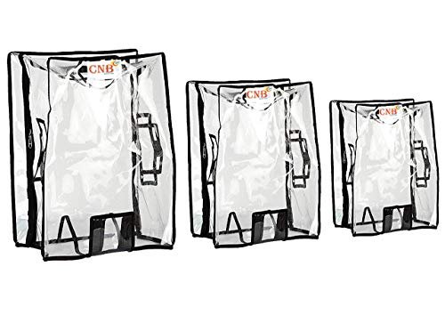 CNB Transparent Protective Zipper PVC Dust Proof Cover for Soft/Nylon Body Luggage/Suitcase Trolley Bags (Pack of 3 (22",26",30"))