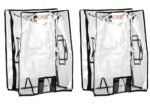 CNB Waterproof Dust Proof Suitcase Cover Trolley Bag Cover with Zip for Hard Luggage_Transparent_Size: 20,26 Inch_(Pack of 2)