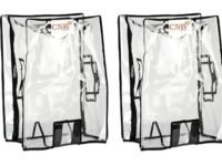 CNB Waterproof Dust Proof Suitcase Cover Trolley Bag Cover with Zip for Hard Luggage_Transparent_Size: 20,26 Inch_(Pack of 2)