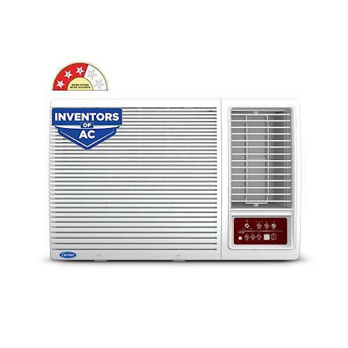 Carrier 1.5 Ton 3 Star Inverter Window AC(Copper,High Density Filter for Dust Filtration, 2Way Air Directional Control, 2024 Model,Estra EXi -CIW18SC3R34F0,White)