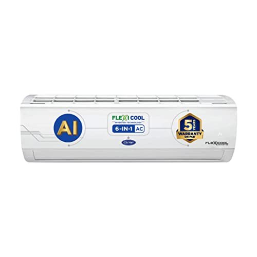 Carrier 1.5 Ton 5 Star Inverter Split AC (Copper,ESTER Dxi, 6-in-1 Flexicool Inverter, 2022 Model,R32 ,White)