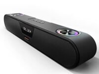 CrossBeats Blaze B24 Bluetooth Soundbar 24W, Gaming RGB Lights, AUX, Bluetooth, USB, FM & TWS I Fast SnapCharge Battery, Multiport Connectivity, BT Speaker for TV, Mobile, PC, Laptops, Tablets Black