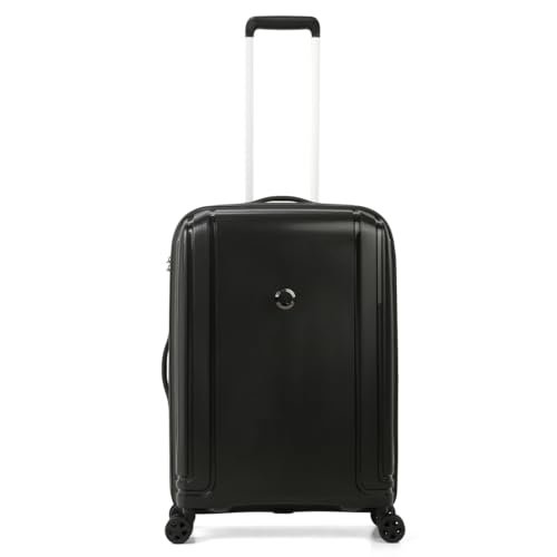 Delsey 55 cms Small Cabin Polypropylene Hard Sided 8 Wheels 360 Degree Rotation Suitcase, Luggage, Trolley Bags for Travel- Black