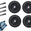 Fambal Luggage Wheels Only for Replacement and Repair Travel Trolley Bag VIP, Safari, Skybag, Amrican Tourister Suitcases Rubber Wheels for Luggage Parts, 4 Piece (Black 4 cm Wheels)