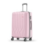 Genie Swing Trolley Bag Large Size, 79 cms Marshmallow Pink Hard Side Travel Bag for Women, 8 Wheel Luggage Suitcase for Travelling, Check in Luggage with Trolley, Scratch Resistant