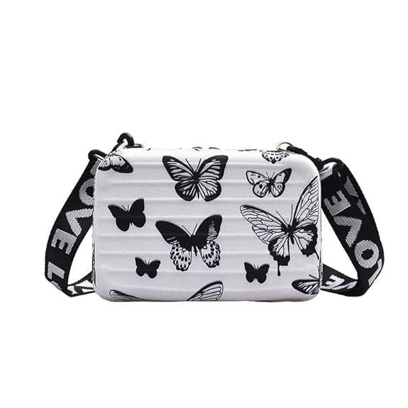 HAYSCH, Forever Young Sling Bag For Women And Girls | Crossbody & Mini Suitcase Box | Multi pattern with Detachable Shoulder Strap and Convertible into Cosmetic