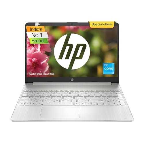 HP Laptop 15,12th Gen Intel Core i3-1215U,15.6 inch(39.6 cm),FHD,Anti-Glare,8 GB DDR4,512 GB SSD,Windows 11,MSO,Dual Speakers,1.69 kg,Natural Silver,15s-fq5326TU