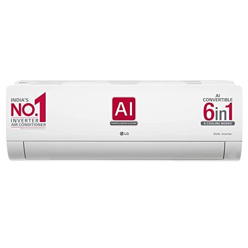 LG 1 Ton 4 Star AI DUAL Inverter Split AC (Copper, AI Convertible 6-in-1 Cooling, HD Filter with Anti Virus Protection, 2023 Model, RS-Q13JNYE, White)