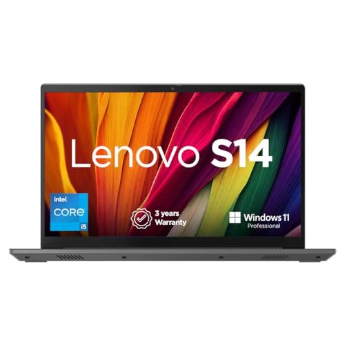 Lenovo S14 Intel Core I5 12th Gen 14" (35.56 cm) FHD IPS (1920x1080) Antiglare 300Nits Thin and Light Laptop (8GB RAM/512GB SSD/Windows 11 Pro/Backlit/Cloud Grey/1.5 kg/3Y Premium Care), 82TW001DIH