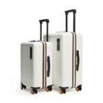 MOKOBARA The Transit Set of The Cabin & The Medium Polycarbonate Hardsided Luggage | 8 Wheel Trolley Bag Travel Suitcase (Still Loading Brownray (Limited Edition)