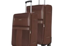 Nasher Miles Toledo Expander Soft-Sided Polyester Luggage Set of 2 Brown Trolley Bags (65 & 75 cm)