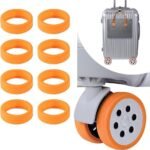 OVEERA Luggage Wheel Silicone Protector Cover 8PCS Trolley Wheel Cover Silicone Shock Absorption Wheel Cover for Trolley Bag Suitcase Wheel Cover Silicone for Most 8 Spinner Wheel Bag/Chair (8)