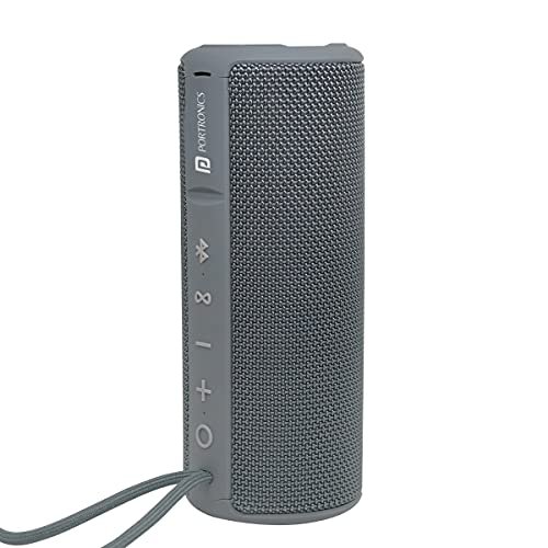 Portronics Breeze Plus 20W Bluetooth 5.0 Portable Stereo Speaker with TWS, Aux in, Water Resistant, 2000mAh Battery, Grey