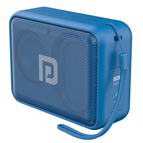 Portronics Dynamo 8W Portable Stereo Speaker with TWS, Upto 10 Hours Playback, USB Music, FM Radio & Clear Bass Sound, Inbuilt Mic, Bluetooth 5.3v, Water Resistant (Blue)