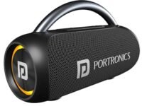 Portronics Radiant 30W Wireless Bluetooth Portable Speaker With In-Built Mic,6 Hours Playtime,HD Clarity Sound,Dual Driver,RGB LEDs,TWS Connectivity,BT5.3v,USB Drive,Aux in,Type C Fast Charging(Black)