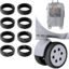 Rushwak Luggage Wheel Silicone Protector Cover 8PCS Trolley Wheel Cover Silicone Shock Absorption Wheel Cover for Trolley Bag Suitcase Wheel Cover Silicone for Most 8 Spinner Wheel Bag/Chair (Black)