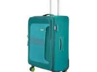 Safari Antitheft 71 cms Medium Check-in Polyester Soft Sided 8 Wheel 360 Degree Rotation Luggage/Suitcase/Trolley Bag (Teal)