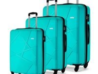 Safari Pentagon 3 Pc Set 55, 65 & 75 Cms- Small, Medium & Large Polypropylene (Pp) Hard Sided 4 Wheels 360 Degree Rotation Luggage Set/Speed_Wheel Suitcase Set/Trolley Bag Set (Cyan Blue)