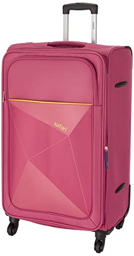 Safari Prisma 75 Cms Large Check-In Polyester Soft Sided 4 Spinner Wheels Luggage/Speed_Wheel Suitcase/Trolley Bag (Red), 77 Centimeters