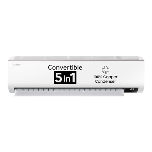 Samsung 1.5 Ton 5 Star (5-in-1 Convertible Cooling, 2023 Model, AR18CYNZABE, Free Installation Worth Rs 1500), Stabilizer Free Operation, Inverter Split AC