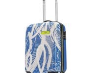 Skybags Stroke Cabin ABS Hard Luggage (55 cm) | Printed Luggage Trolley with 8 Wheels and in-Built Combination Lock | Unisex, Blue and White