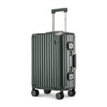 THE CLOWNFISH Stark Series Luggage Polycarbonate Hard Case Suitcase Eight Wheel Trolley Bag with Double TSA Locks- Forest Green (Small Size, 57 cm-22 inch)