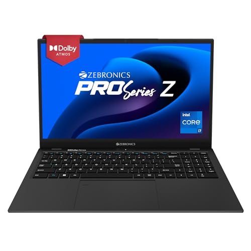 ZEBRONICS Laptop PRO Series Z NBC 5S, Intel Core 12th Gen i7 Processor (16GB RAM | 512GB SSD), 15.6-Inch (39.6 CM) IPS Display, (Ultra Slim | 38.5 Wh Large Battery| Windows 11 | Space Grey | 1.76 Kg)