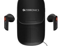 ZEBRONICS SoundBomb X1 3-in-1 Bluetooth v5.0 InEar Earbuds, Speaker Combo Black with 30 Hour Backup, Built-in LED Torch, Call Function, Voice Asst, Type C and Splash Proof Portable Design
