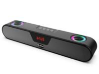 pTron Fusion Concert 24W Bluetooth 5.3 Speaker, Powerful Sound, RGB Lights, Soundbar for Phone/TV/Laptop/Tablets/Projectors, FM Radio/Aux/TF Card/USB Playback & TWS Function (Matt Black)