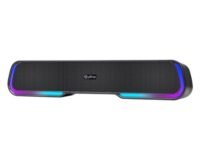 pTron Fusion One 14W Bluetooth Speaker 5.3 Mini Soundbar, 20Hrs Playback Time, 10 RGB Modes, Soundbar for Phones/TV/Laptops/Tablets, Multi Modes 3.5mm Aux/TF Card/USB/ (Carbon Black)