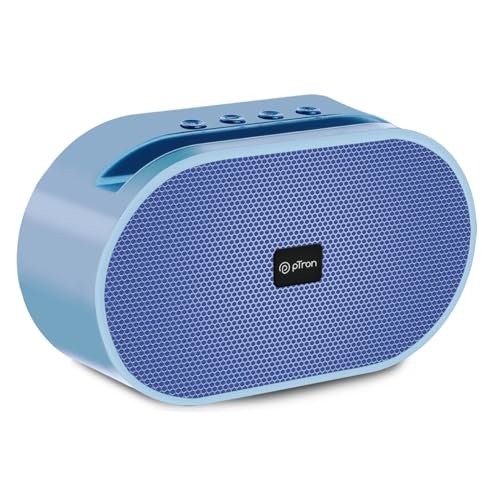 pTron Newly Launched Fusion Hook 6W Mini Bluetooth Speaker, 6 Hrs Playtime, 52mm Dynamic Driver, Bluetooth 5.0 Connectivity, TF Card/USB Playback, TWS Pairing & Integrated Controls (Blue)