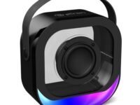 pTron Newly Launched Fusion Moment 10W Mini Bluetooth Speaker with Immersive Sound, Transparent Design, Vivid RGB Lights, 6Hrs Playtime, Bluetooth V5.3, TWS Pairing & Type C Charging Port (Jet Black)