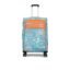uppercase Jfk (Medium) 68Cms|Check-In Trolley Bag For Travel|Dust-Resistant Eco-Soft Polyester Printed Luggage|Sustainable 8 Wheel Speed_Wheel Suitcase For Men & Women |2500 Days Warranty (Teal Blue)