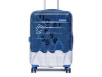 uppercase Ripple (Medium) 66 cms| Check-in Trolley Bag| Hardsided Polycarbonate Printed Luggage| Combination Lock| Sustainable 8 Wheel Suitcase for Men and Women| 2000 Days Warranty (Blue)