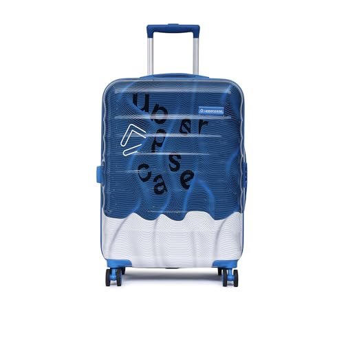 uppercase Ripple (Medium) 66 cms| Check-in Trolley Bag| Hardsided Polycarbonate Printed Luggage| Combination Lock| Sustainable 8 Wheel Suitcase for Men and Women| 2000 Days Warranty (Blue)