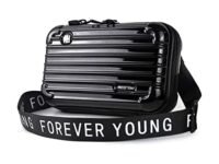 Forever Young cross-body sling box bag for girls and womens | Mini suitcase convertible into cosmetic sling bag | Detachable Broad Strap