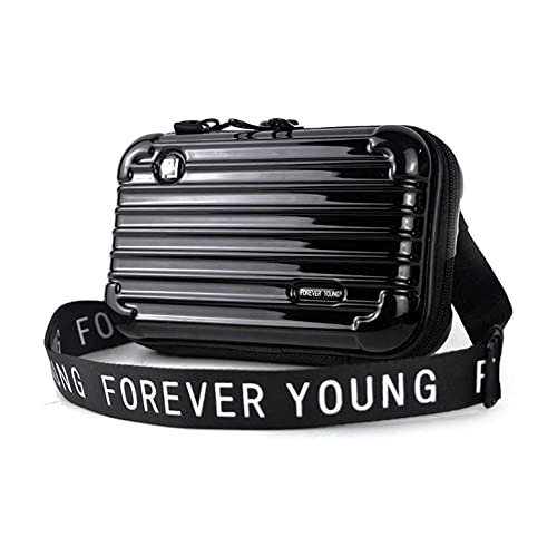 Forever Young cross-body sling box bag for girls and womens | Mini suitcase convertible into cosmetic sling bag | Detachable Broad Strap