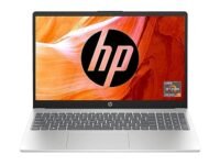 HP Laptop 15, AMD Ryzen 5 7520U, 15.6-inch (39.6 cm), FHD, 16GB LPDDR5, 512GB SSD, AMD Radeon Graphics, FPR, FHD Camera w/Privacy Shutter, Backlit KB (Win 11, MSO 2021, Silver, 1.59 kg), fc0031AU