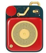 Muzen Mini Red Bluetooth Speaker, Button Portable Vintage Small Cute Wireless Metal Speaker, Rechargeable High Definition Loud Volume Audio Speaker with Lanyard, Classic Retro for Birthday Outdoor