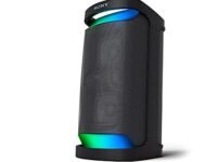 Sony SRS-XP500 Portable Wireless Bluetooth Party Speaker (Karaoke/Guitar Input, IPX4 Splashproof Protection,20hrs Battery,Ambient Light,USB Play & Charge,Quick Charge, Power Bank)