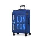 V Lite - Moscow 24"/70 cms Navy Blue Medium Check-in Softside Trolley Bag, Expandable Suitcase Travelling Luggage with Anti-Theft Zippers for Men and Women