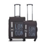 V Lite - Moscow Combo Set of 2 (Small + Medium) Softside Trolley Bag, Cabin 20" + Check-in 24" Expandable Suitcase Travelling Luggage with Anti-Theft Zippers for Men and Women (Grey)
