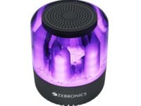 ZEBRONICS Dawn 10 Wireless Portable Bluetooth Speaker with Powerful 8W Output Customized 360° lightshow, 14h* Playback, TWS Function, FM, AUX, USB